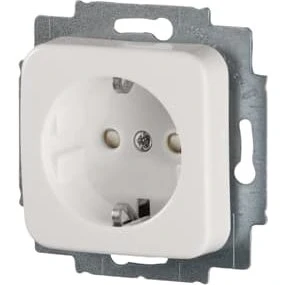 ABB Impressivo Schuko stikkontakt 2p m/j hvid