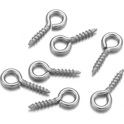 Skruer med øjer, 200-pak, Silver, 4x8 mm
