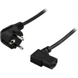 DELTACO jordet enhedskabel vinkel IEC C13 1m 250V/10A