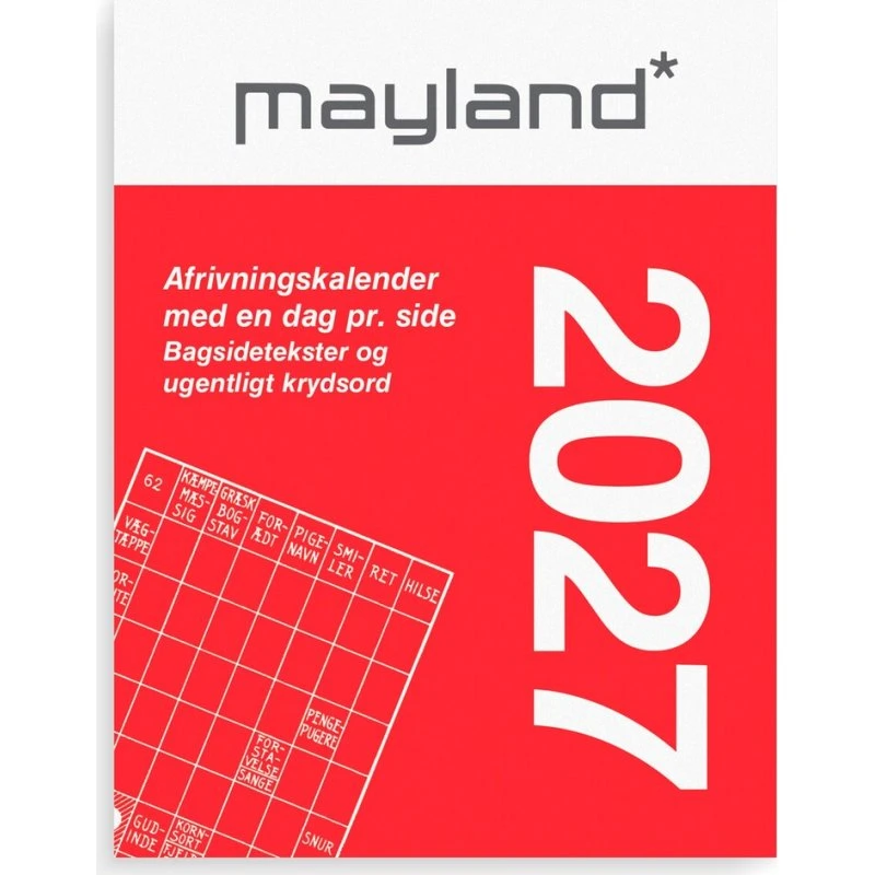 Mayland Broderikalender 2027 m/split og bagsidetekst 5x6 cm