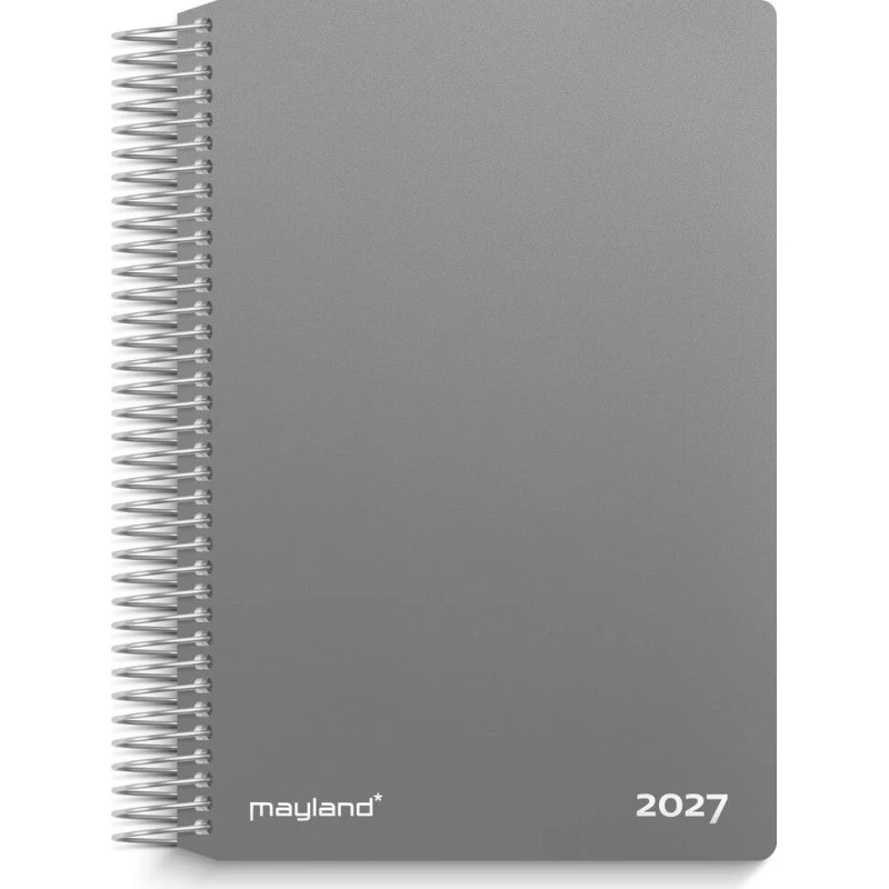 Mayland Dagkalender 2027 mørkegrå PP-plast 11,7 x 17,1 cm