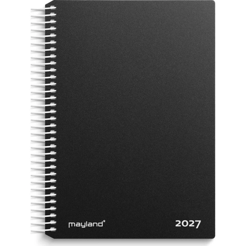 Mayland Dagkalender 2027 sort PP-plast 11,7 x 17,1 cm