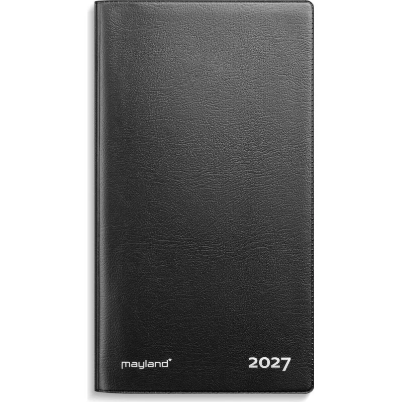 Mayland Index Planner 2027 månedskalender sort vinyl 9x17 cm