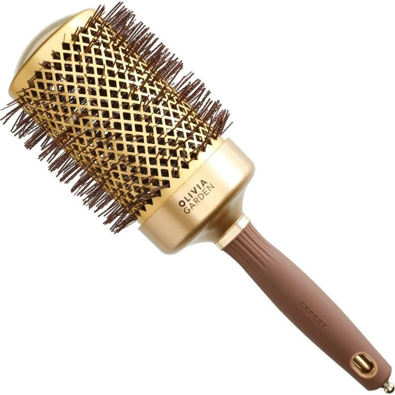Olivia Garden Expert Blowout Shine 65 mm rund børste - Gold & Brown