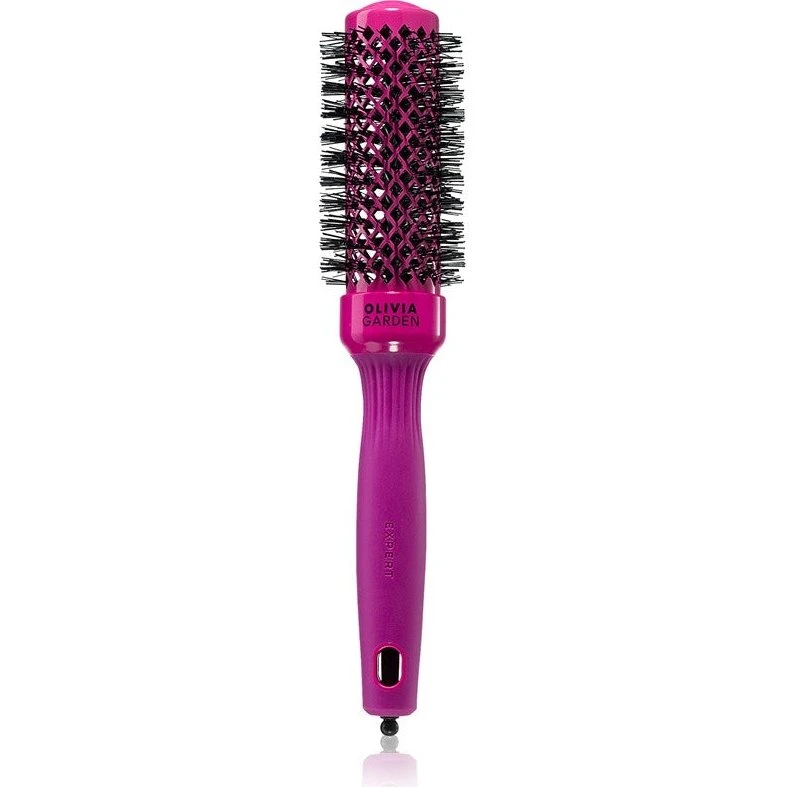 Olivia Garden Expert Skinne 35 mm rund hårtørrebørste - Hot Pink