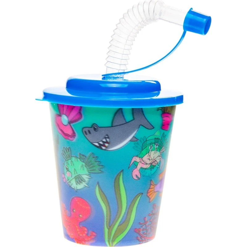 Duckiez Underwater World Drikkekrus med låg og sugerør, 250ml (12 stk.)