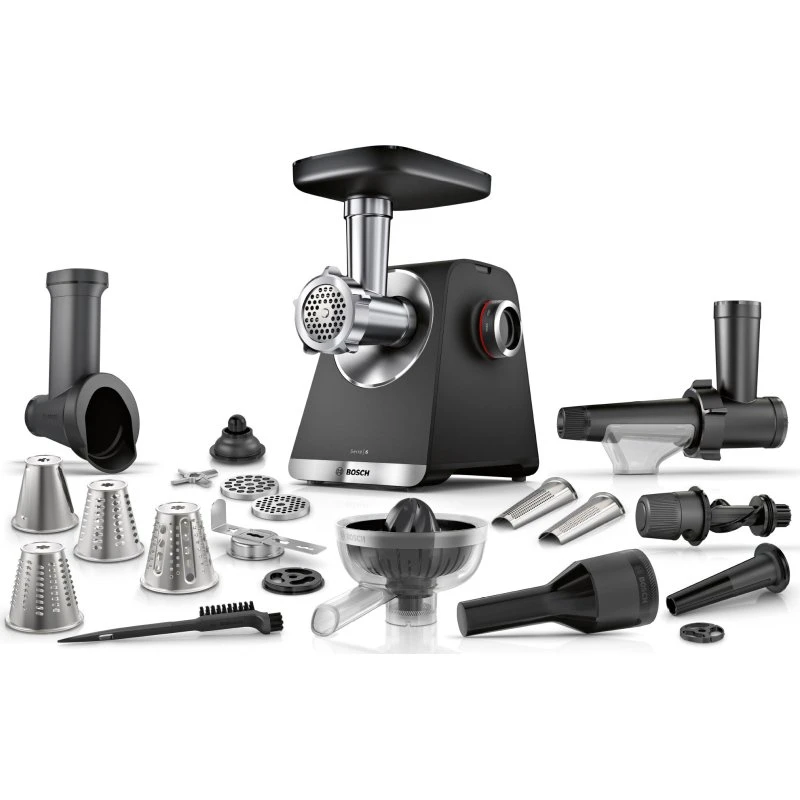Bosch Multipower Serie 6 MFWS682B Kødkværn - 2100W - Sort/Sølv