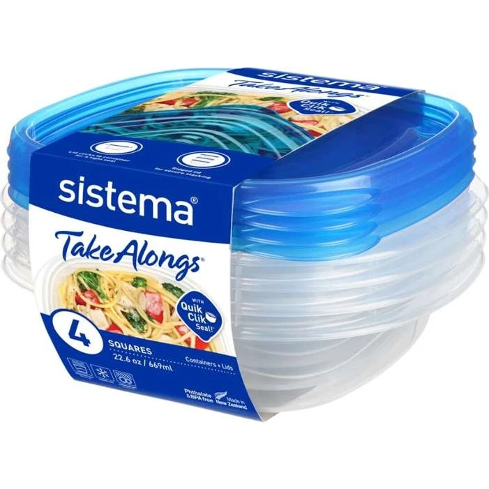 Sistema TakeAlongs Square 4-pak 669 ml Royal Blue
