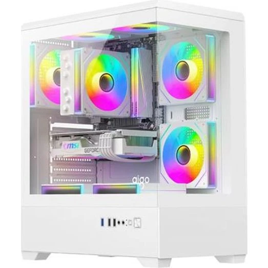 Darkflash C365 Mid Tower Kabinet - Hvid m. 5 Fans