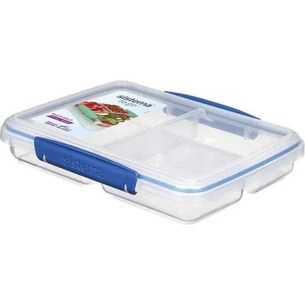 Sistema To Go madkasse, 3 rum (gennemsigtig)