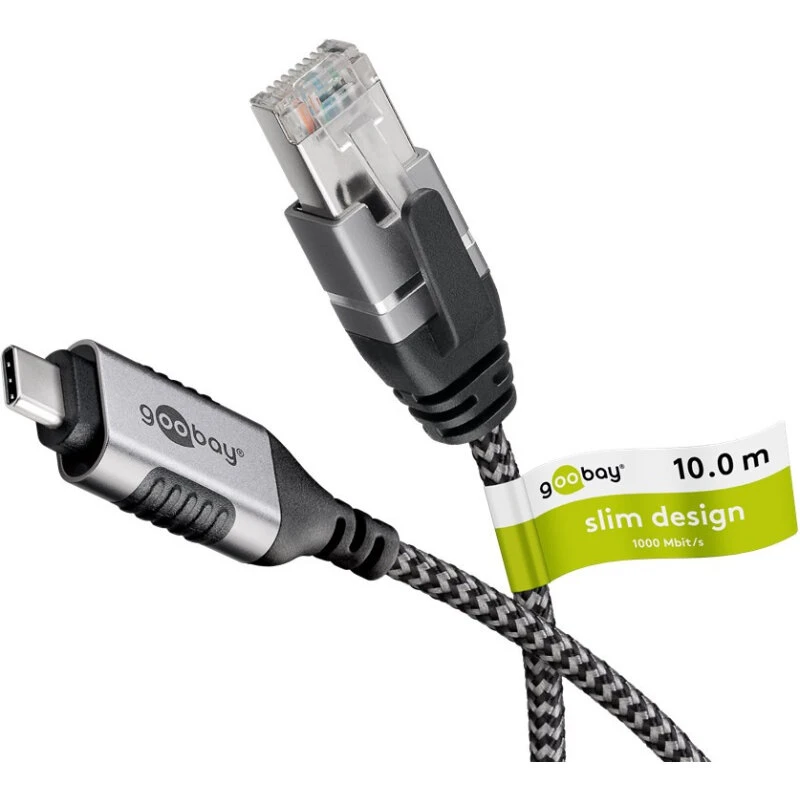 Goobay USB-C 3.1 til RJ45 Ethernet-kabel Slim 10 m
