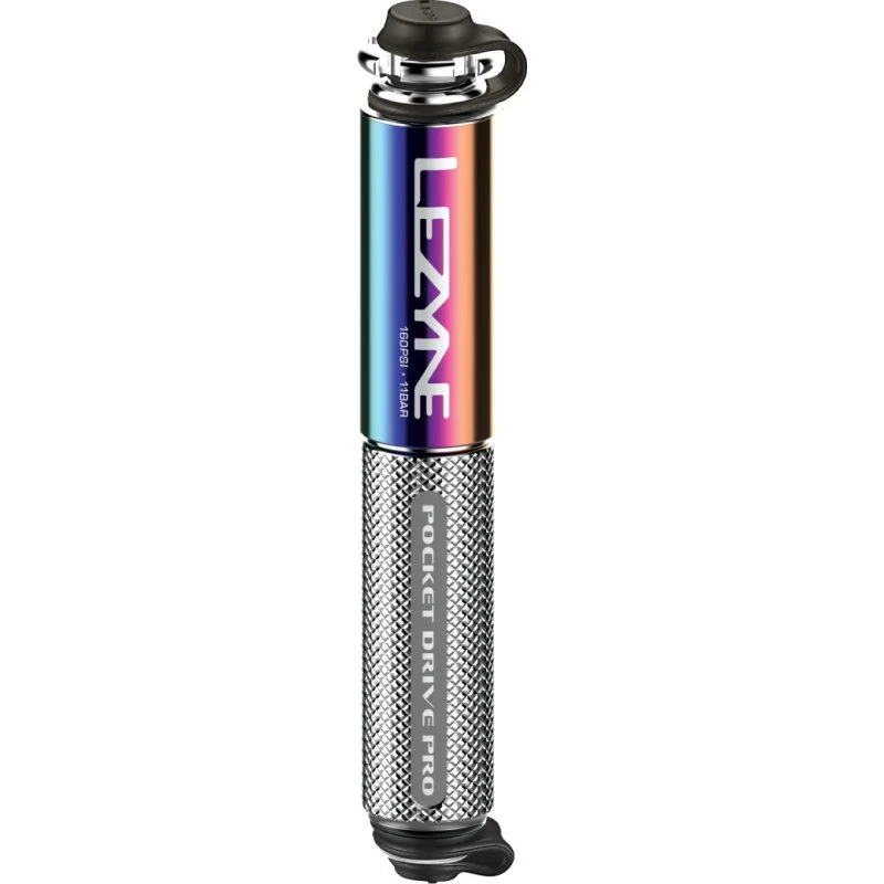 Lezyne Pocket Drive Pro Håndpumpe - Oil Slick Sølv