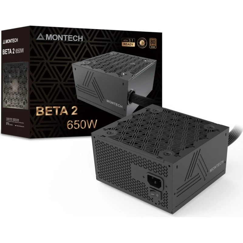 Montech BETA 2 650W 80 PLUS Bronze ATX Strømforsyning - Sort