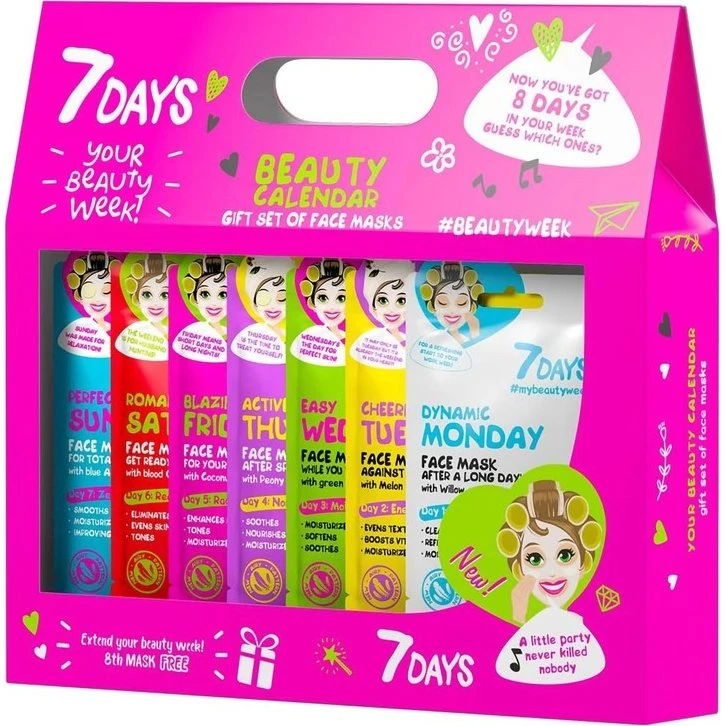 7DAYS Gavesæt med Sheet Face Masks til hudpleje