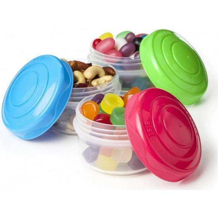 Sistema Mini Bites snackbeholdere 3x130 ml – multifarvet