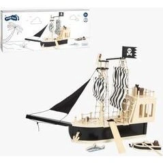 small foot Piratskib i træ – to-mastet legetøjssæt (3+ år)