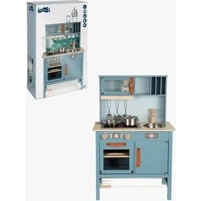 small foot Tasty kompakt legekøkken i træ – røgblå (3+)