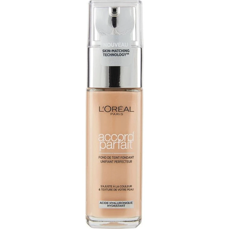 L'Oréal Accord Parfait Fluid Effect Foundation 3W Golden Beige 30ml