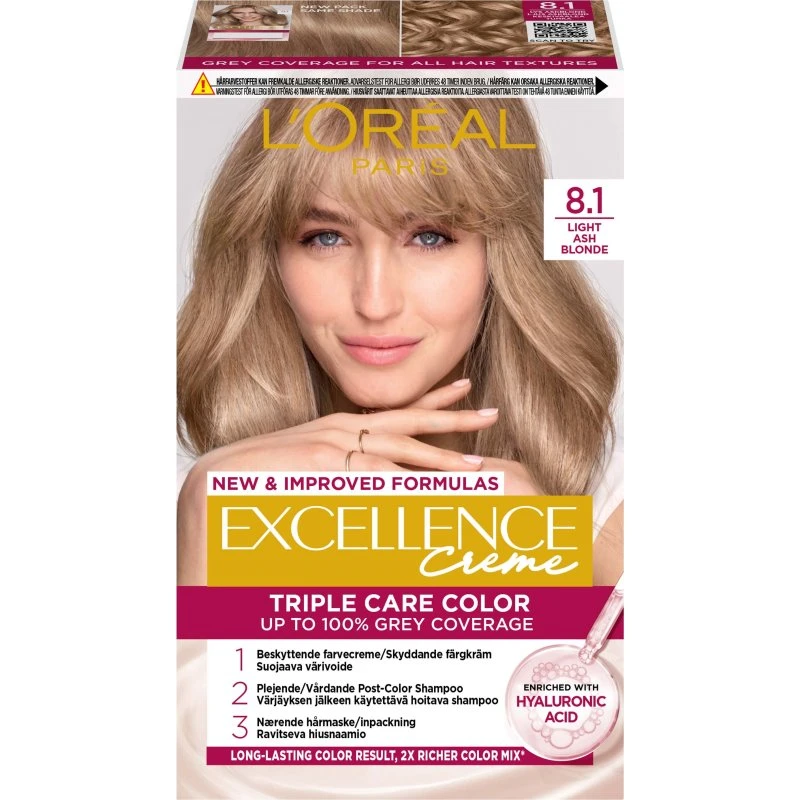 L'Oréal Paris Excellence Crème 8,1 Light Ash Blonde
