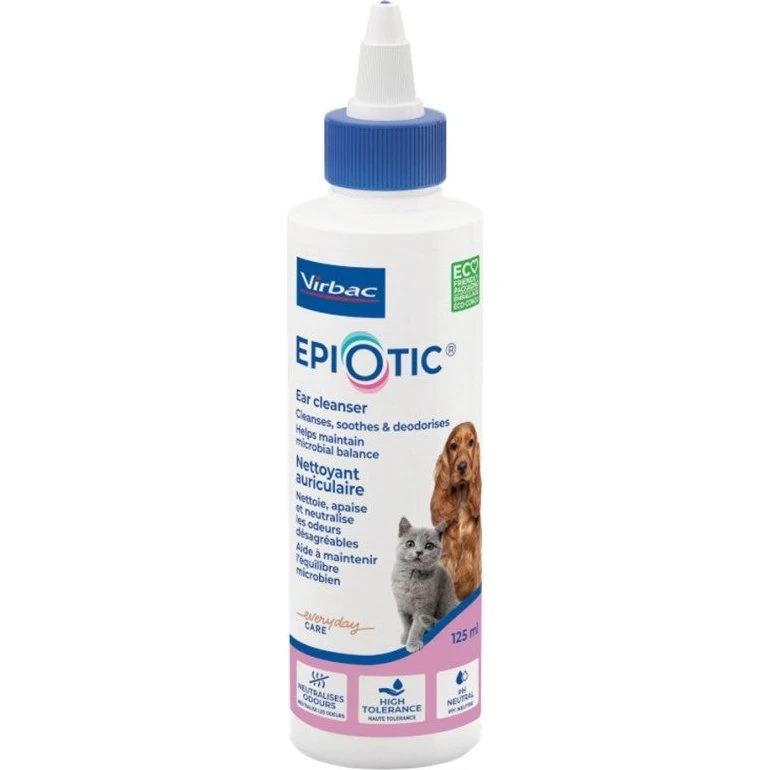 Virbac Epiotisk ørerens til hunde og katte, 125ml