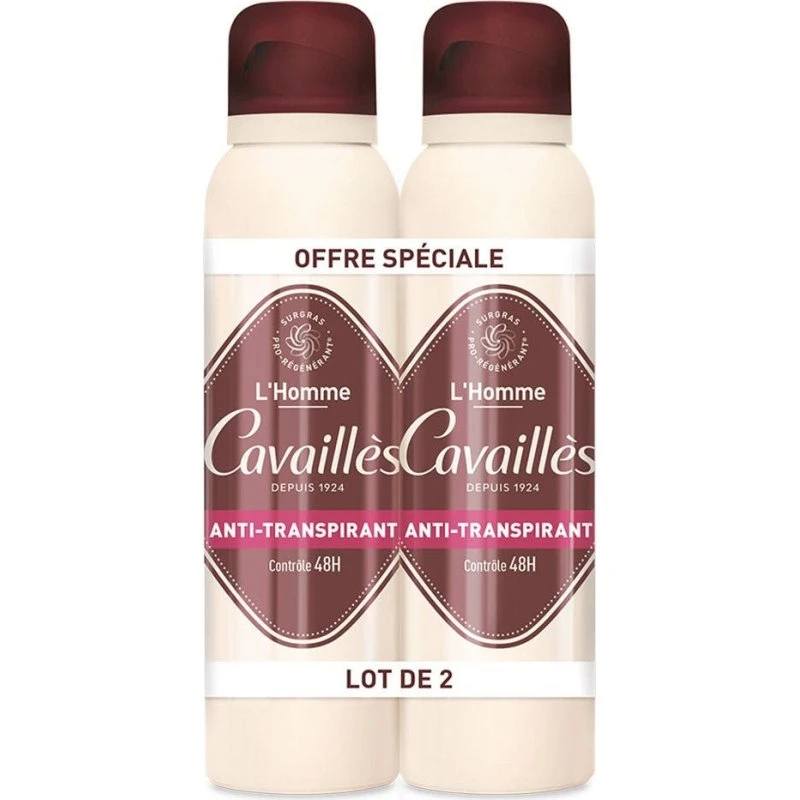 Cavaillès L'Homme AntiTranspirant Control 48H Deodorant Spray 2x150ml