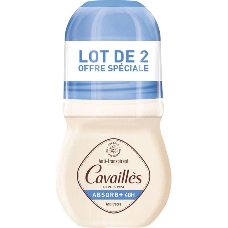 Cavailles Absorb+ 48H Sporfri Roll-On Deodorant 2x50ml
