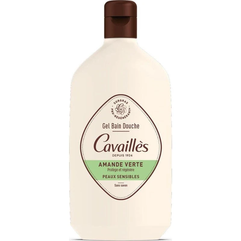 Cavaillès Shower Gel Grøn Mandel - Sensitiv Hud - 400 ml