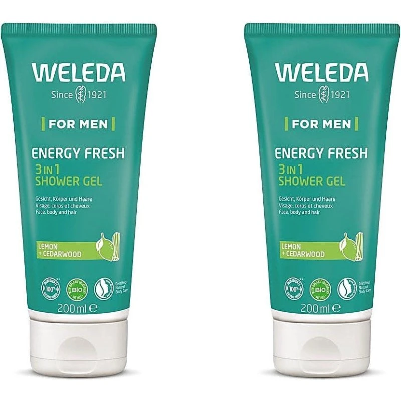 Weleda Men 3-i-1 Energy Fresh Shower Gel, 2x200 ml