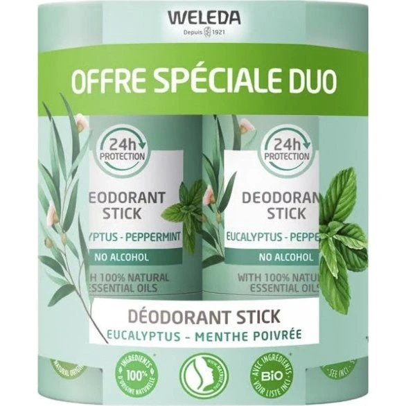 Weleda Deodorant Stick Eucalyptus & Pebermynte 2x50g