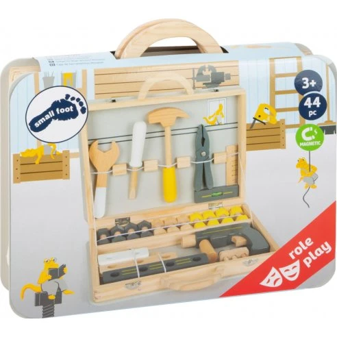 Small Foot Miniwob træ-værktøjskuffert, 44 dele