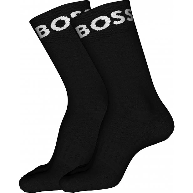BOSS 2-pak sorte sportsstrømper til herre (str. 39-46)