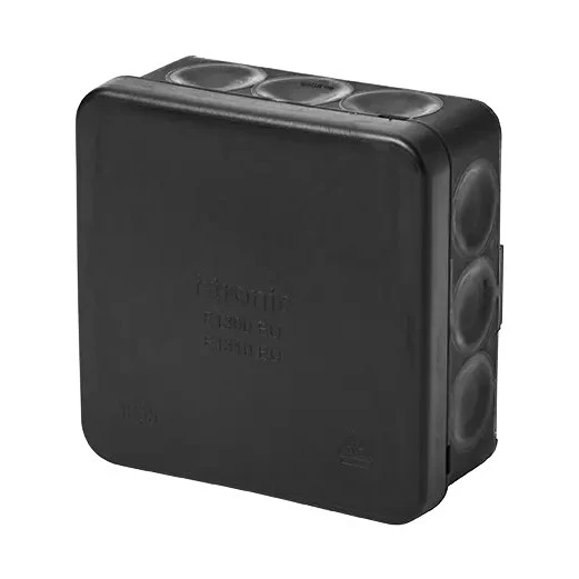 F-tronic F-9 forgreningsdåse 85x85x37mm - Sort