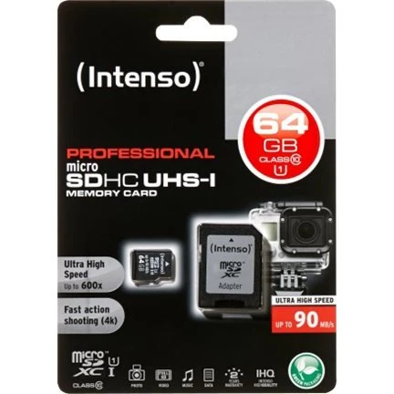Intenso microSDXC UHS-I Professionel 64GB - 100MB/s
