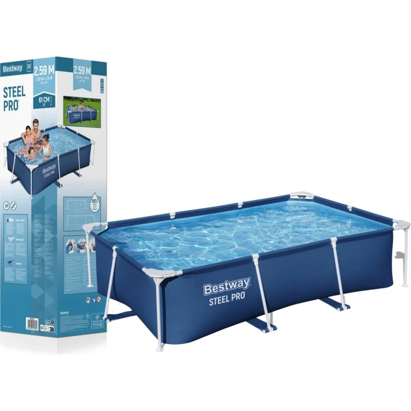 Bestway STEEL PRO rammebassin 259×170×61 cm, blå