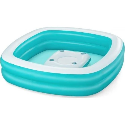 Bestway oppustelig firkantet børnepool 218×218×48 cm med flydende bord
