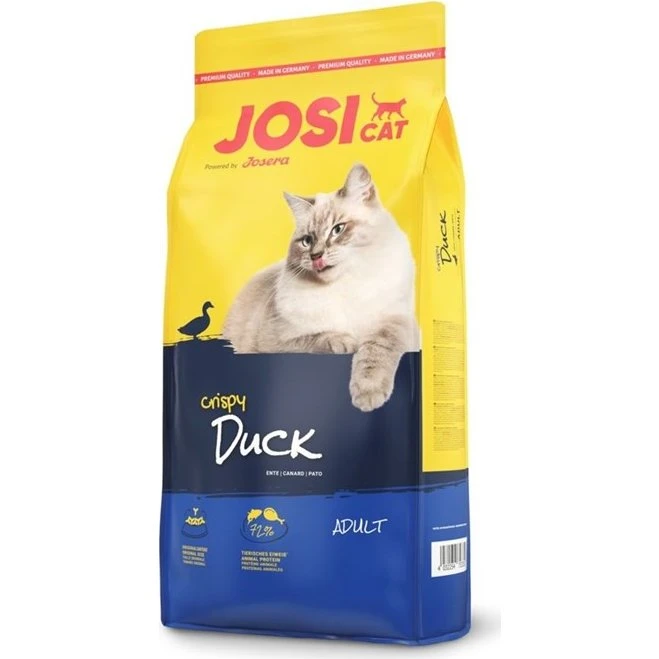 Josera JosiCat Crispy Duck Tørfoder til voksne katte, 18 kg