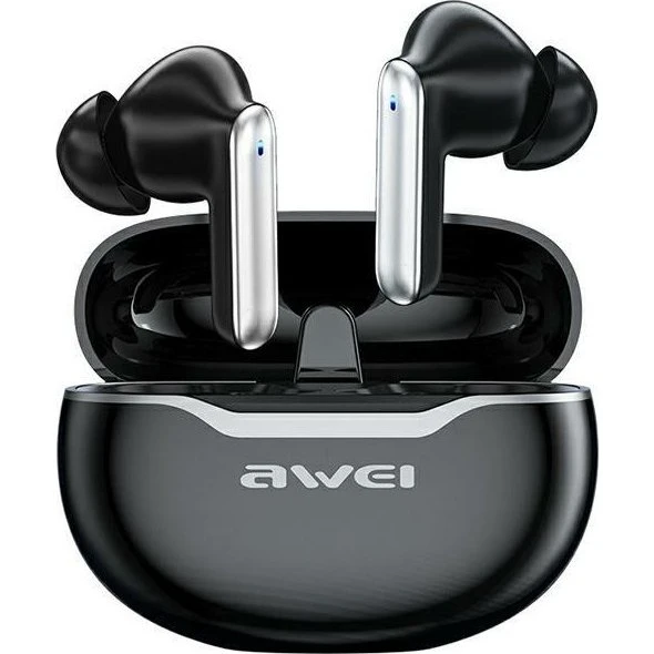 Awei T50 TWS Bluetooth-hovedtelefoner med mikrofon og docking, sort