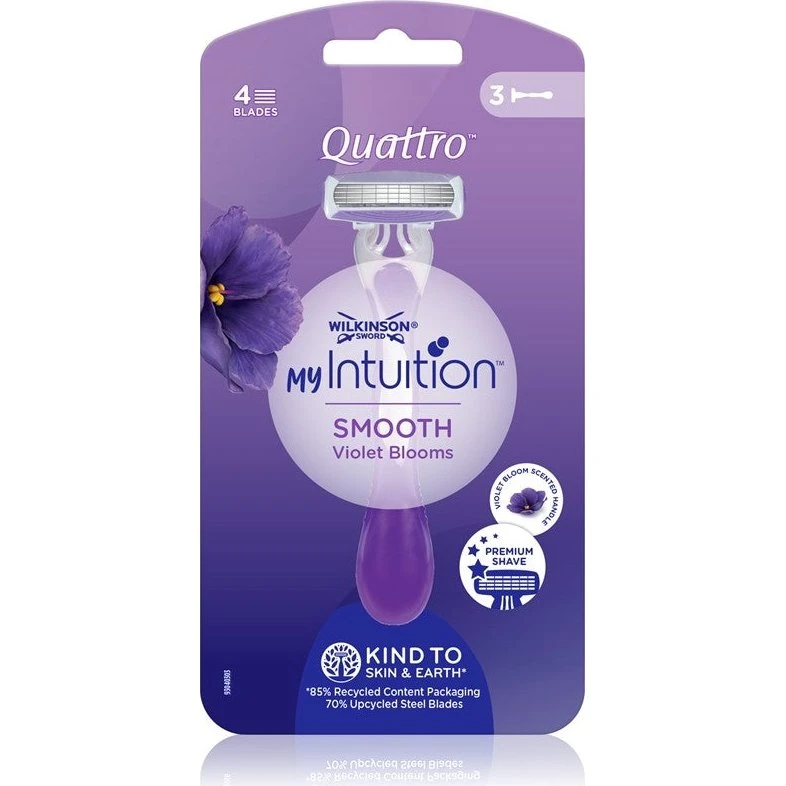 Wilkinson Sword Quattro My Intuition Violet Blooms 3 stk.