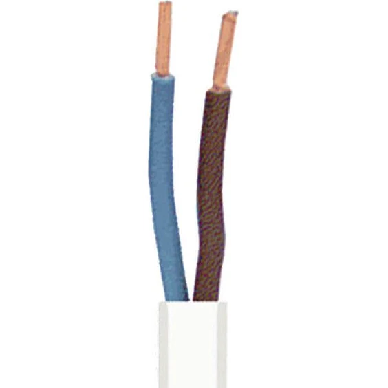 Flad lampeledning 2x0,75mm² H03VVH2-F hvid - pr. m.