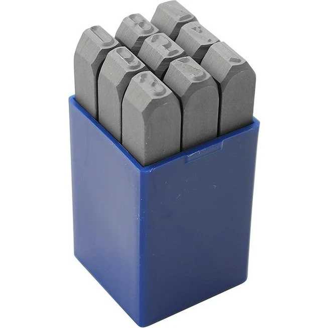 Ståltal prægestempler 0-9, 5 mm (600-800 N/mm2)