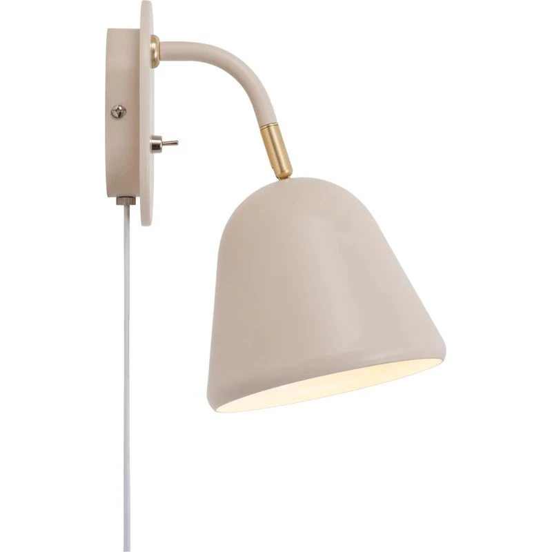 Nordlux Fleur væglampe, beige med messingdetaljer