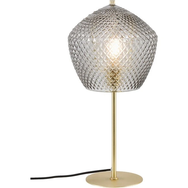 Nordlux Orbiform bordlampe, røggrå mundblæst glas (23 cm)