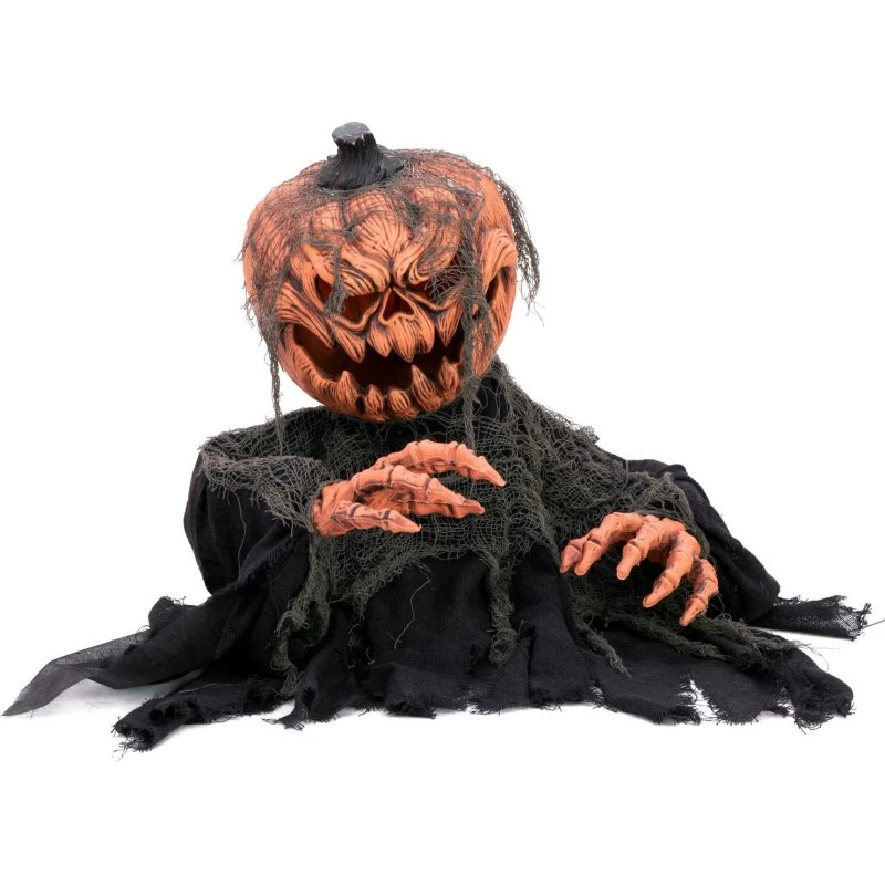 Halloween Græskar Zombie-figur med lys og lyd - 50 cm