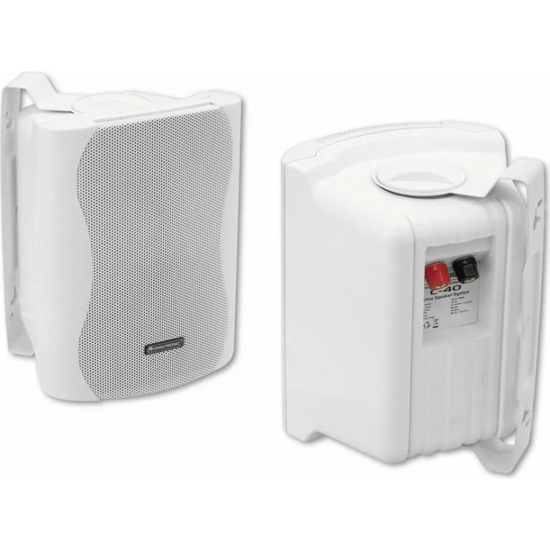 Omnitronic Minibox Højttalersæt - 2-vejs 35W RMS, Hvid (2 stk.)