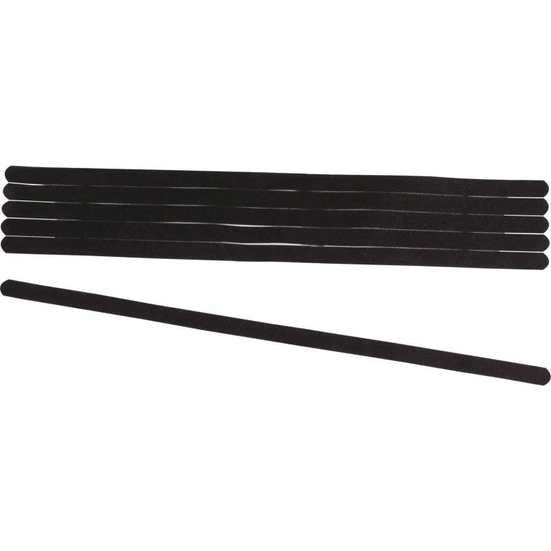 Skridsikker tape til trappe, 6 stk. - 20 mm x 60 cm - Sort