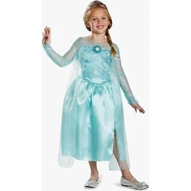 Disney Elsa-kostume børn 5-6 år, lys blå