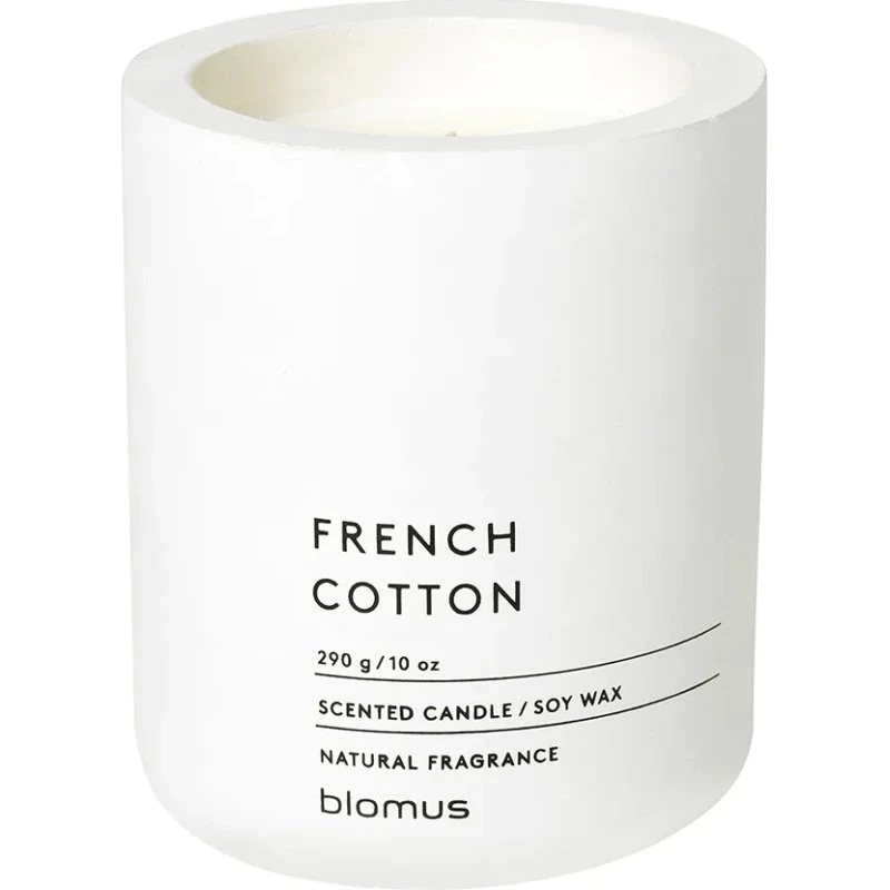 Blomus Fraga Duftlys French Cotton - Hvid Beton 9 cm