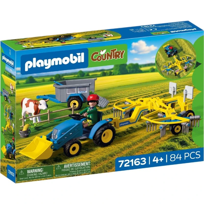 Playmobil 72163 Lille Traktor med Høvender og Frontlæsser
