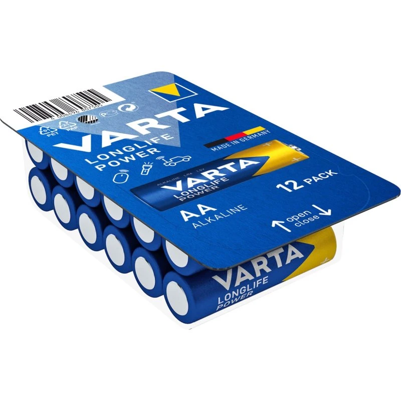 VARTA Longlife Power AA/LR6 alkaline batterier - 12 stk.