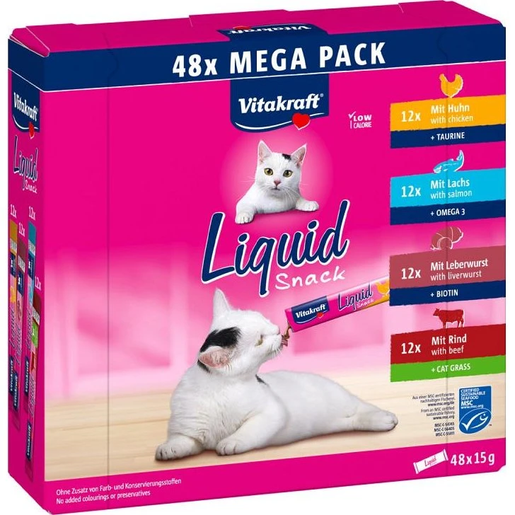 Vitakraft Liquid Snack Big Pack - 48 x 15g kattesnacks